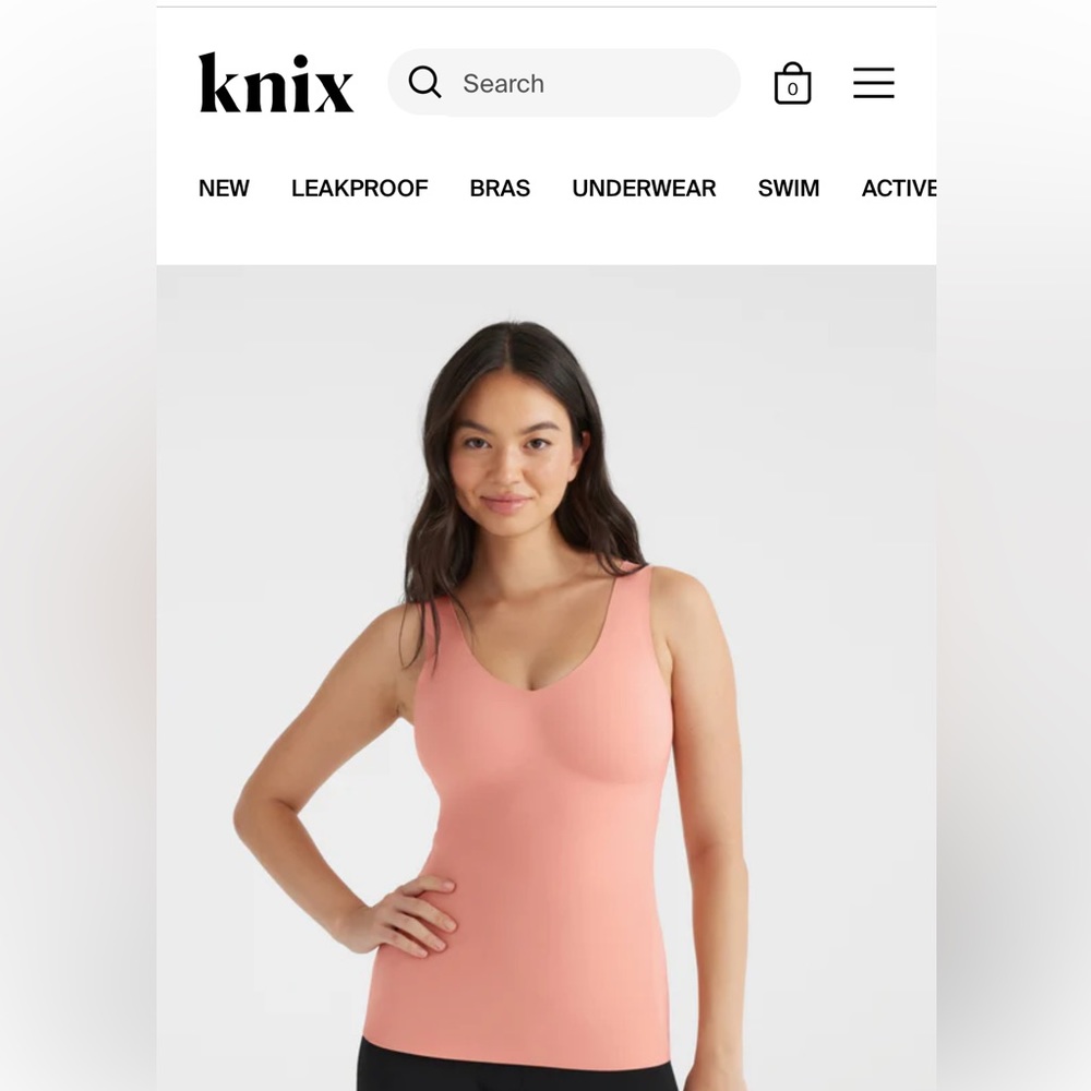 Knix LuxeLift Tank Size Small Pink Ginger NWT